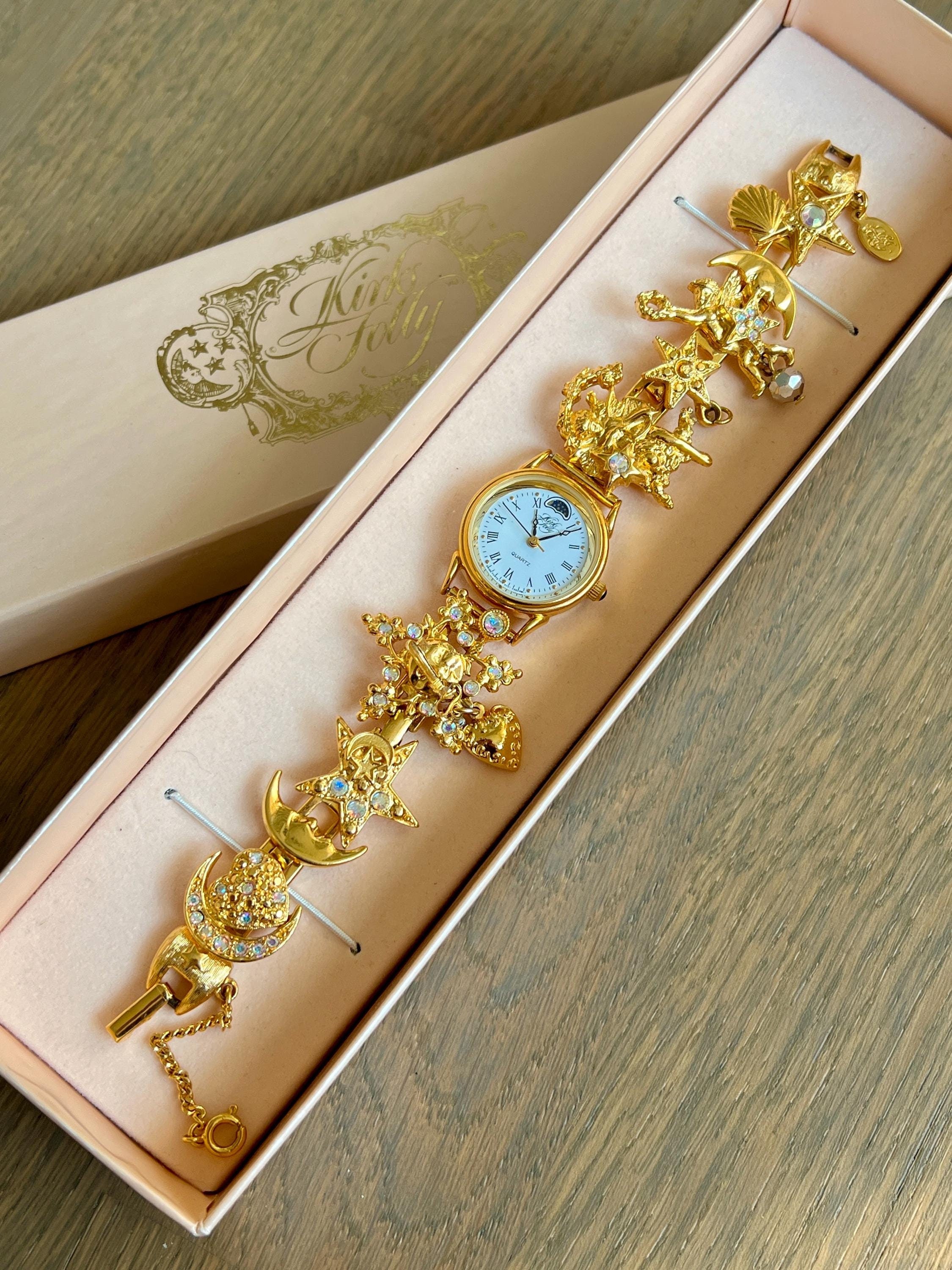 Vintage 90s Kirks Folly Gold Tone Moon Phase Celestial Charm