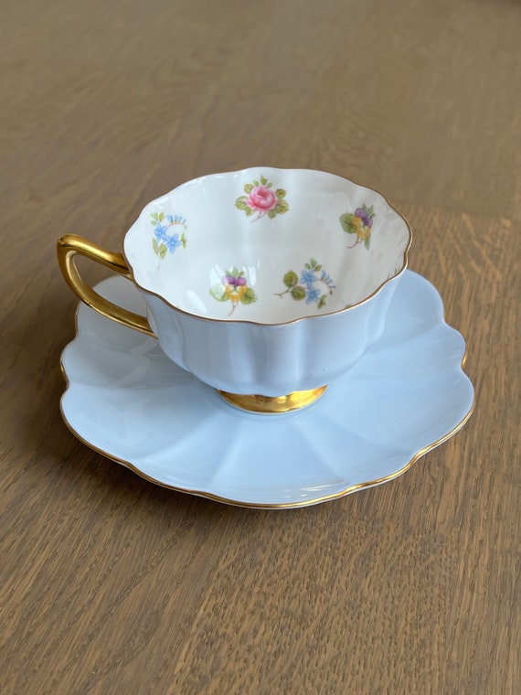 1960s Vintage Shelley England China Tea Cup & Saucer Set 13966