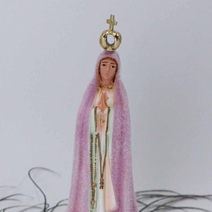 Weather image, Statue Our Lady of Fatima, Virgin Mary, Quadricolor, Changes color with the weather, Polystyrene Resin ,Very Small statue