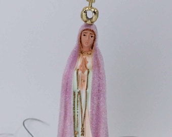 Image météo, Statue Notre-Dame de Fatima, Vierge Marie, Quadricolor, Change de couleur selon la météo, Résine de polystyrène, Très petite statue