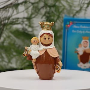 Our Lady of Mount Carmel figure,Our Lady of Mount Carmel,Hand Painted,Catholic Decor,Hand Crafted Statue,Lello&Lilla ,Gift,Collectible figure