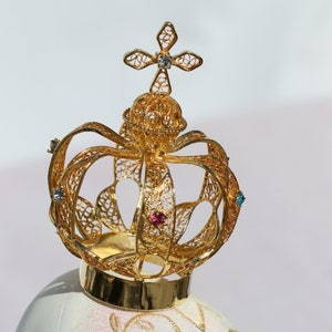 COURONNE filigrane avec balle Saintes Vierge Notre-Dame FATIMA Jésus Statue religieuse