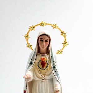 Image of the Sacred Heart of Mary, Statue Immaculate Heart of Mary,Religious Figurine 13.8&quot; - 35cm ,19&quot; - 48cm Hand Painted, Gift