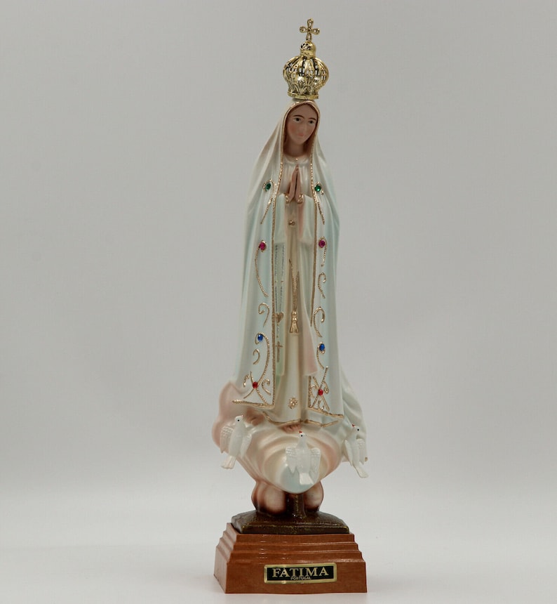 Statue Our Lady of Fatima,Virgin Mary Statue,Figurine Christianity Religion 26cm Religious Gift