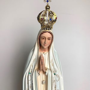 Statua religiosa, Nostra Signora di Fatima, Statuetta Vergine Maria Classica 70 cm, Statua religiosa, Prodotta in Portogallo, Regalo religioso