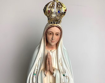 Statue Religious, Our Lady of Fatima,Figurine Virgin Mary Classic 27.56 " - 70 cm, Religious Statue, Made in Portugal, Religious Gift