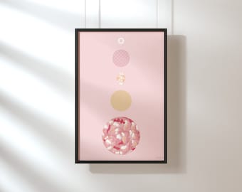 Japanese Pastel Pink Flowers On Fine Art, Eco-Friendly, Bamboo Paper