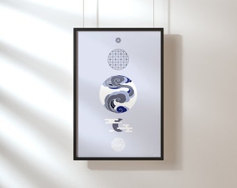 Japanese Patterns: Abstract Night on Fine Art, Eco-Friendly, Bamboo Paper