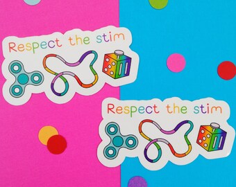 Respect the Stim Vinyl Sticker - Stimming, Actually Autistic, Autism Acceptance, Fidgets - Neurodivergent Gift