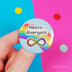 Neurodivergent Badge - Autism Acceptance - ADHD - ADD - Autistic - Sunflower Lanyard Pin - Hidden Disability Awareness Gift