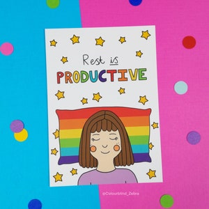 Le repos est une carte postale productive - Don pour la santé mentale - Sensibilisation aux maladies chroniques