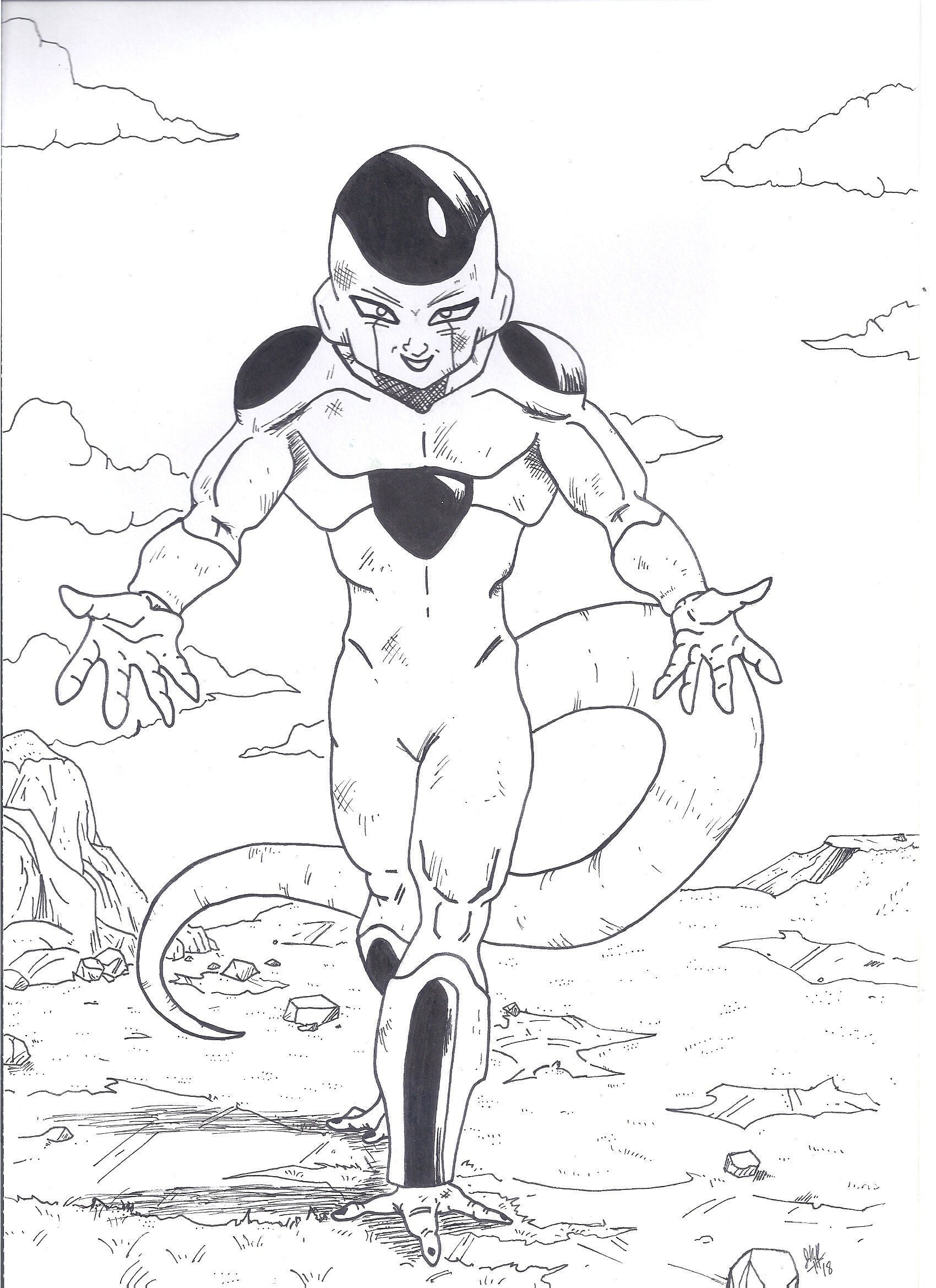 Adesivo Desenho Dragon Ball Z Freeza Primeira Forma Resinado