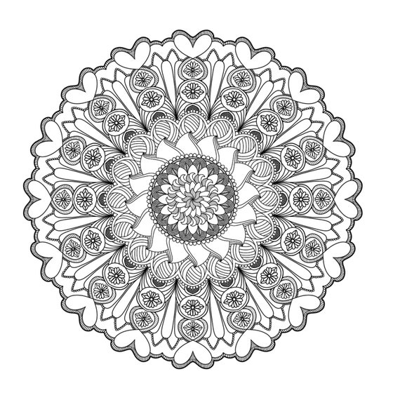 Spring Mandala Printable Coloring Page - Etsy