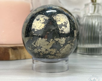 70mm Pyrite and Quartz Polished Sphere