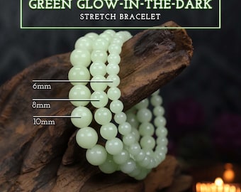Green Glow In The Dark Beaded Stretch Bracelet