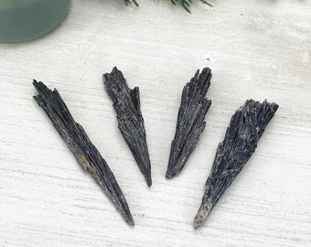 Natural Black Kyanite Fans