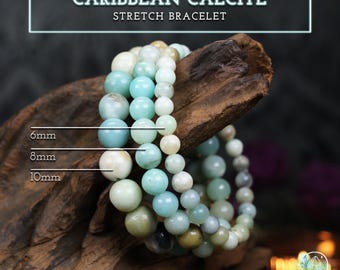 Caribbean Calcite Beaded Gemstone Stretch Bracelet