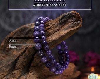 Lepidolite Beaded Gemstone Stretch Bracelet