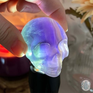 2.30&quot; Polished Rainbow Fluorite Skull Carving