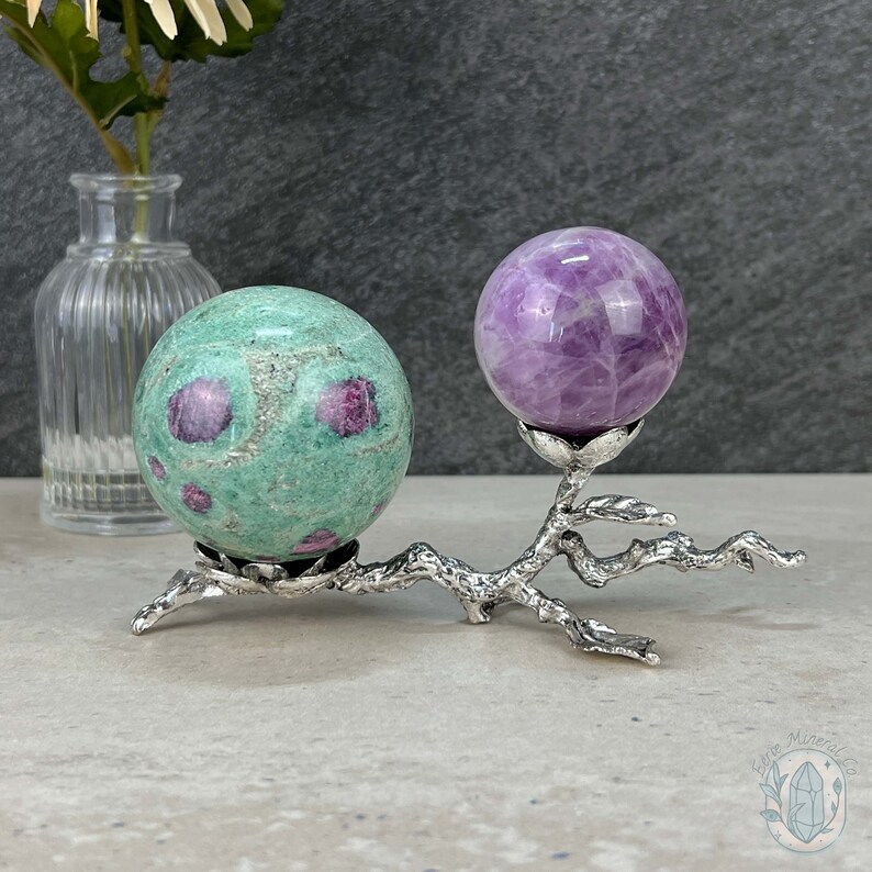 Silver and Rose Gold Metal Cherry Blossom Sphere Holder