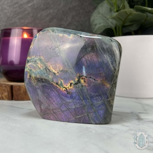 Polished Purple and Pink Flash Labradorite Freeform