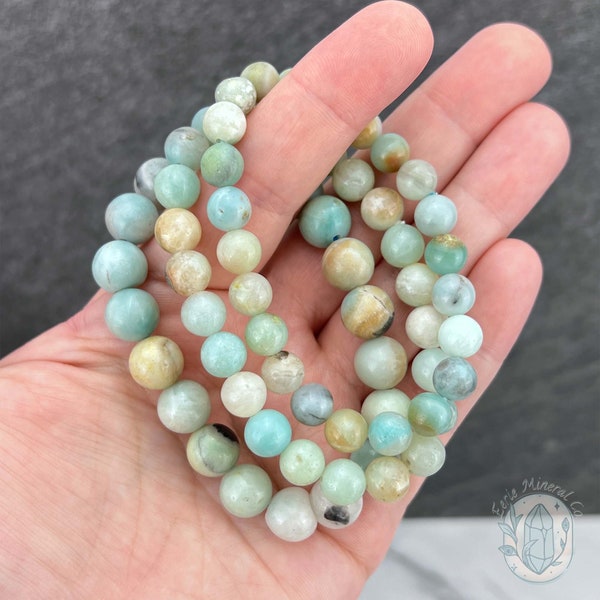 Polished Caribbean Calcite Beaded Stretch Bracelet