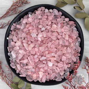 Polished Natural Rose Quartz Crystal Chips - Average Size: 12mm