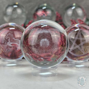 59mm Precision 3D Laser Etched Clear Glass Spheres