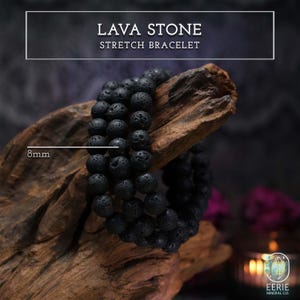 Lava Stone Beaded Stretch Bracelet