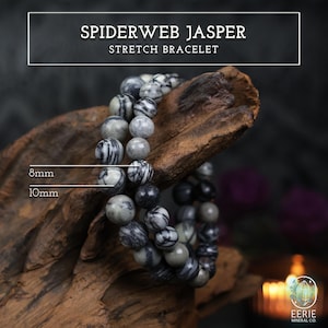 Spiderweb Jasper Gemstone Beaded Stretch Bracelet