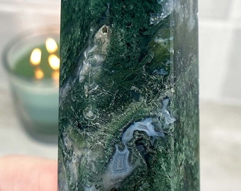 磨かれたドゥルージーモスアゲートタワー - Etsy 日本