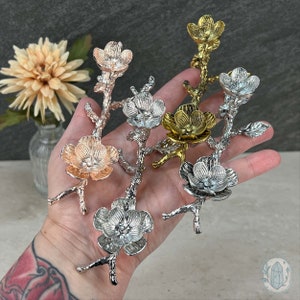 Silver and Rose Gold Metal Cherry Blossom Sphere Holder