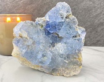 天然ブルーフローライト標本結晶 - Etsy 日本