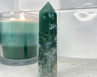 モスアゲート　タワー　ポイント　ドゥルージ　天然石 モスアゲートタワーポイントドゥルージ天然石