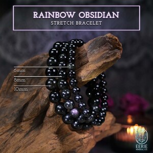 Rainbow Obsidian Beaded Gemstone Stretch Bracelet