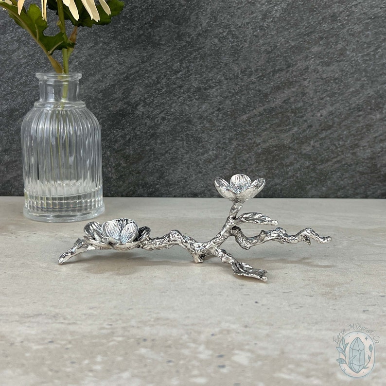 Silver and Rose Gold Metal Cherry Blossom Sphere Holder