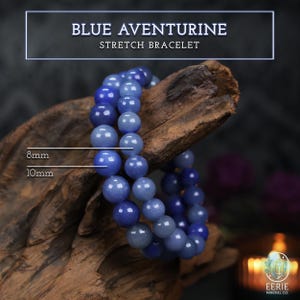 Blue Aventurine Beaded Gemstone Stretch Bracelet