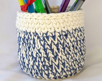 Penny Crochet Basket. Small Storage Basket. Crochet Basket. Pencil Holder.