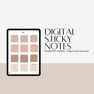Digital sticky stickers, precropped GoodNotes stickers, digital planner, iPad, tablet, minimalist digital planner