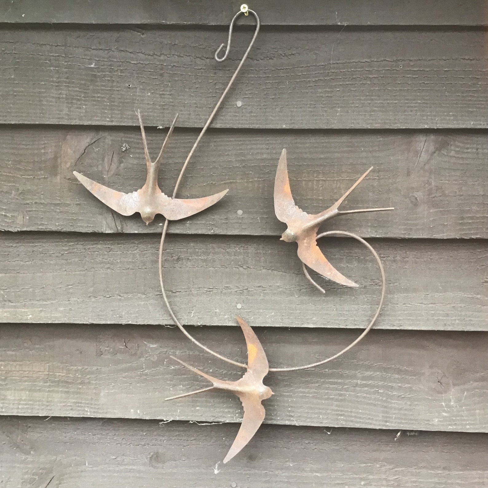 Metal Swallow Garden Art Wall Art Rusty Metal Three Etsy UK