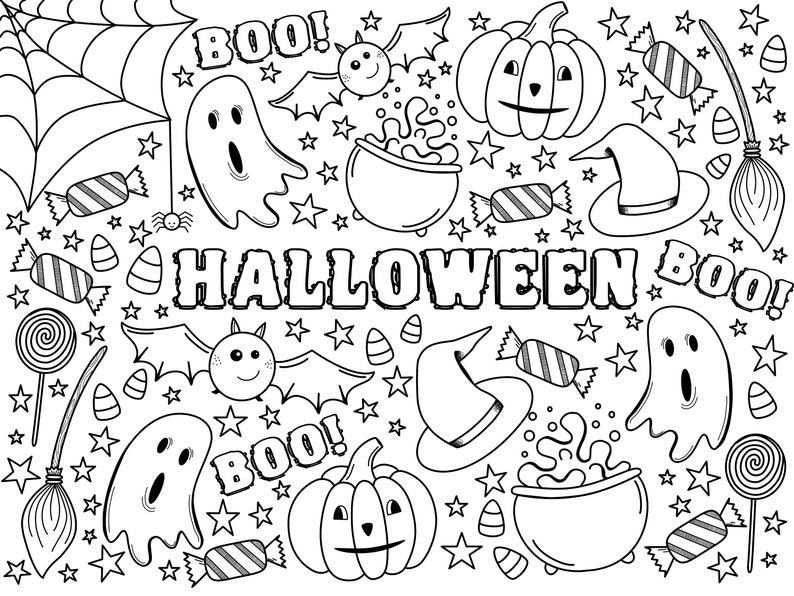 GIANT Halloween Coloring Page digital download image 1