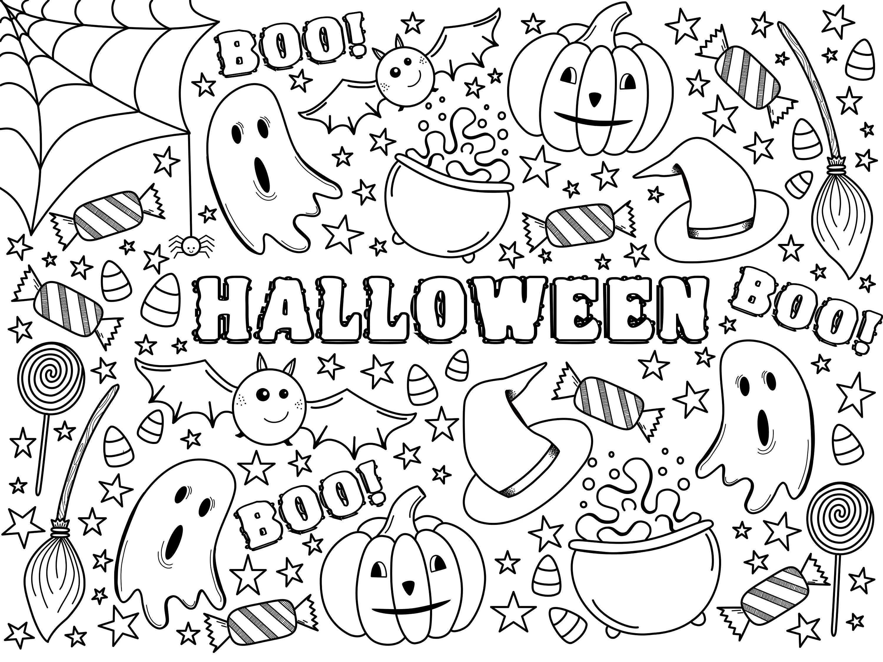 GIANT Halloween Coloring Page digital Download - Etsy