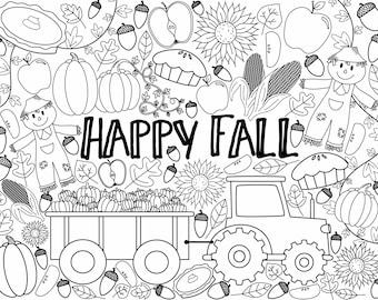 GIANT Fall Coloring Page *digital download*
