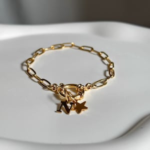 Design Your Own Bracelet, Gold Paperclip Bracelet, Gold Plated Stainless Steel Bracelet, Gemstone Charm Jewellery - Charms Sold Seperately