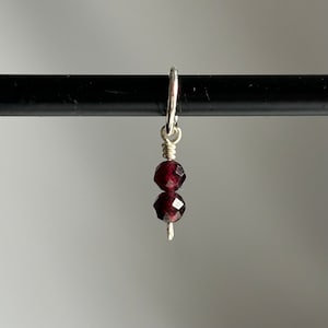 Garnet Charm, January Birthstone Charm, Natural Garnet Crystal, Garnet Gemstone Charm, Necklace Charm, Bracelet Charm, Earring Charm