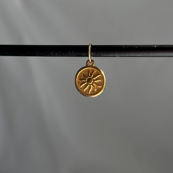 Sun Charm, Gold Plated Stainless Steel Sunshine Charm, Necklace Charm, Bracelet Charm, Earring Charm, Design Your Own Jewellery