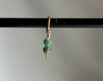 Emerald Charm, May Birthstone Charm, Natural Emerald Crystal, Emerald Gemstone Charm, Necklace Charm, Bracelet Charm, Earring Charm