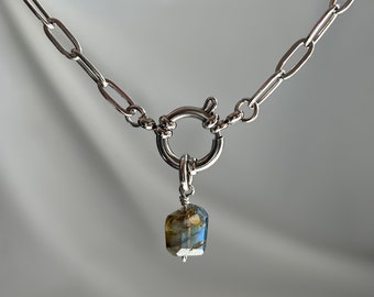 Design Your Own Necklace, Gold Paperclip Necklace, Stainless Steel Paperclip Charm Necklace - Charms Sold Seperately