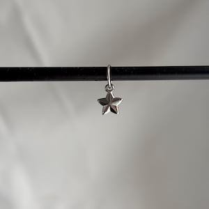 Silver Plated Star Charm, Stainless Steel, DIY Jewellery