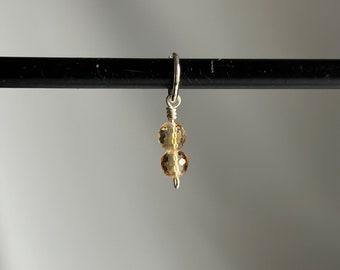 Citrine Charm, Novemeber Birthstone Charm, Citrine Crystal, Citrine Gemstone Charm, November Birthday Gift, Necklace Charm, Bracelet Charm